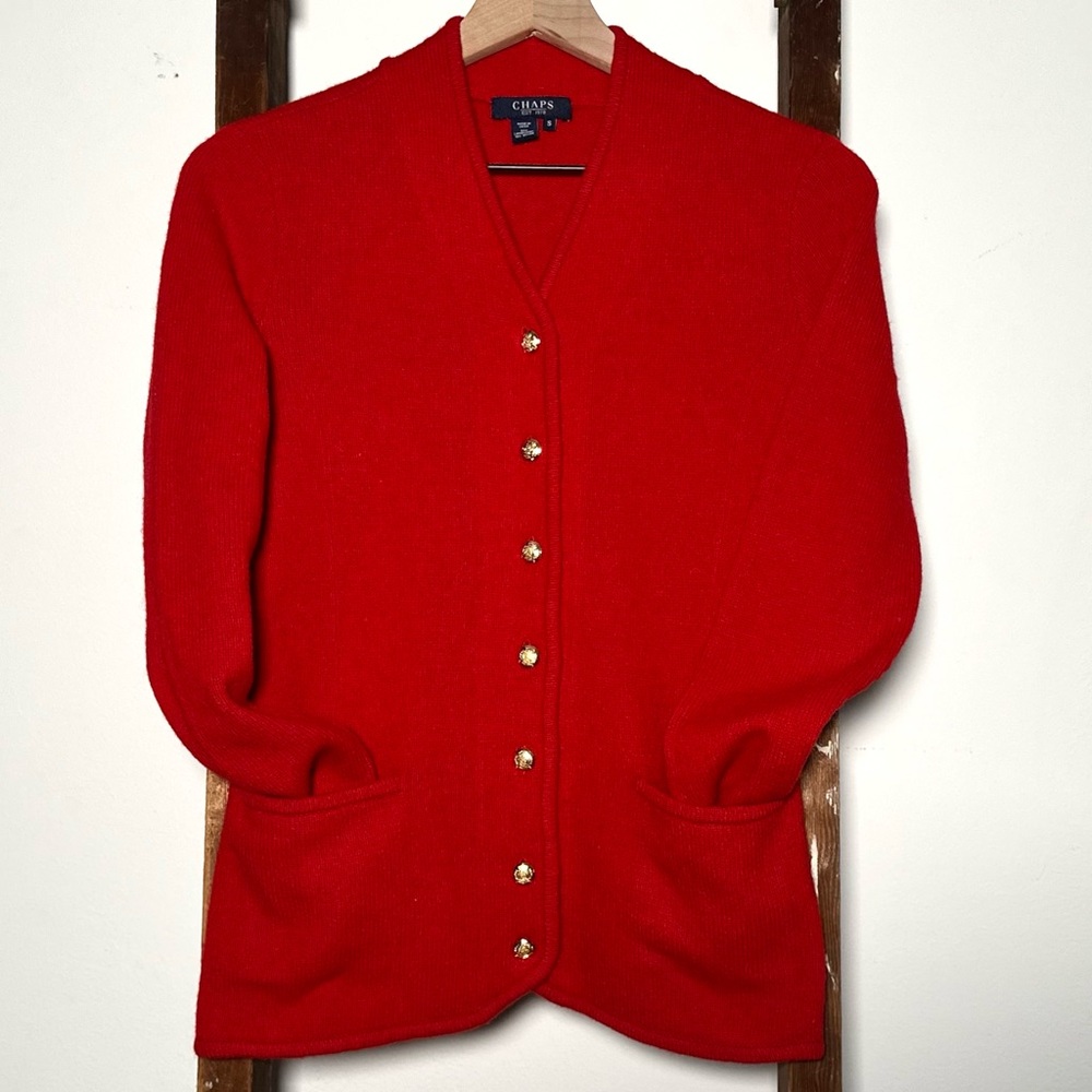 Vintage Tailored Chaps Lambswool Cardigan
